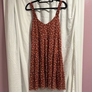 love, Fire Red Floral Mini Dress